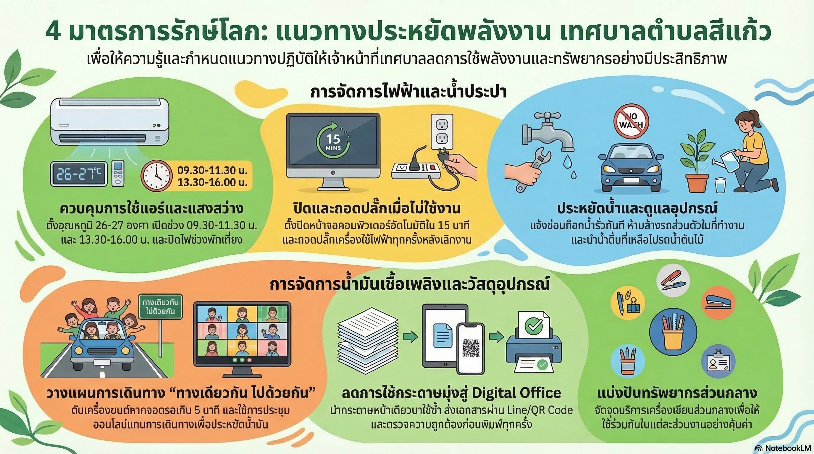 ประกาศเทศบาลตำบลสีแก้ว เรื่อง มาตรการและแนวทางปฏิบัติในการประหยัดพลังงาน